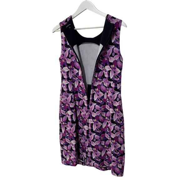 Lands' End Womens 10 Dress Knee Length Sleeveless Purple Iris Floral Stretch - Picture 10 of 12